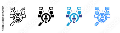 Recruitment icon set multiple style collection