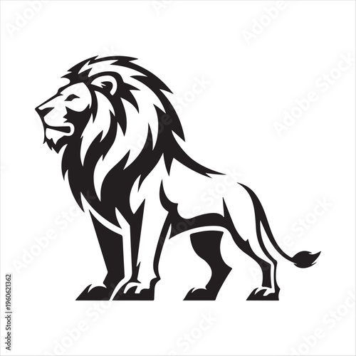 majestic lion vector silhouette clip art logo design illustration