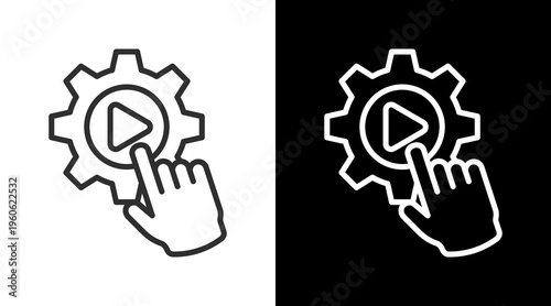 Action White Icon Set Vector 