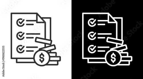 Resource Allocation White Icon Set Vector 