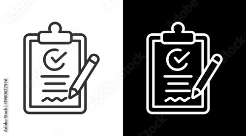 Approval White Icon Set Vector 