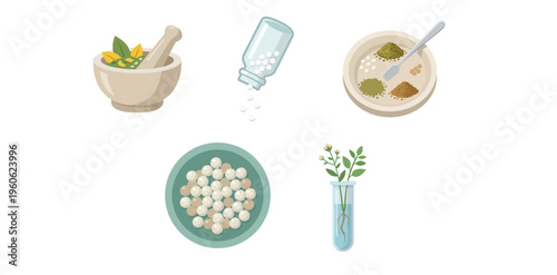 Homeopathy and Herbal Medicine Icons