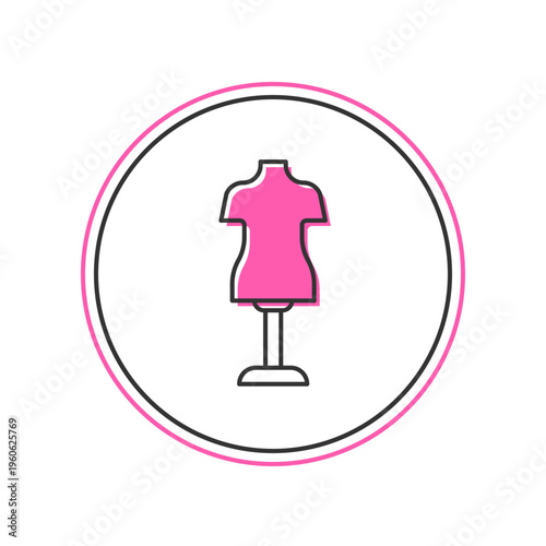 Filled outline Mannequin icon isolated on white background. Tailor dummy. Vector