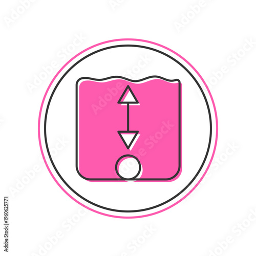 Filled outline Depth measurement icon isolated on white background. Water depth. Vector