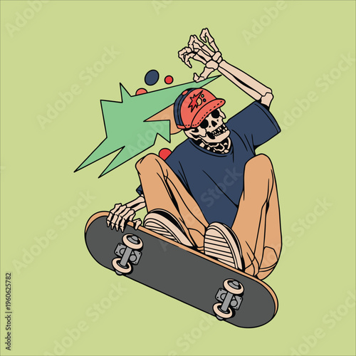 skateboard boy illustration vector design