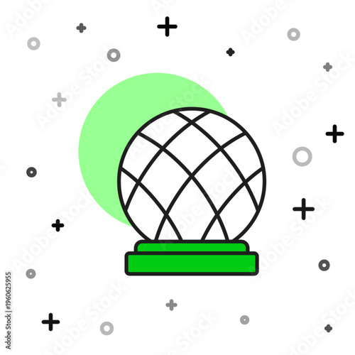 Filled outline Montreal Biosphere icon isolated on white background. Vector