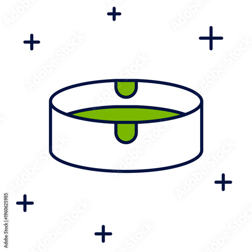 Filled outline Ashtray icon isolated on white background. Vector