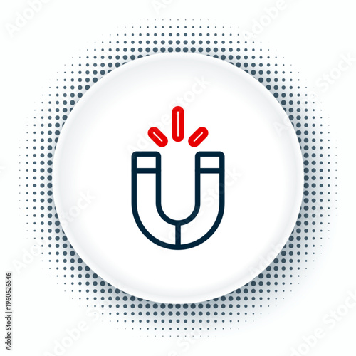 Line Magnet icon isolated on white background. Horseshoe magnet, magnetism, magnetize, attraction. Colorful outline concept. Vector