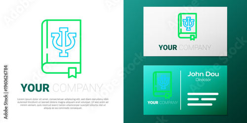 Line Psychology book icon isolated on white background. Psi symbol. Mental health concept, psychoanalysis analysis and psychotherapy. Colorful outline concept. Vector