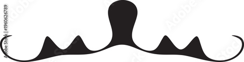 Mustache, handlebar mustache, black, vector, facial hair, illustration, icon
