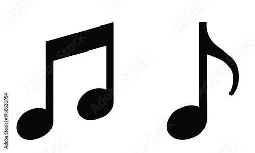 Musical Note Symbols Set Including Quaver and Beam Notes for Music Education, Audio Production Branding, and Songwriting Studio Graphics