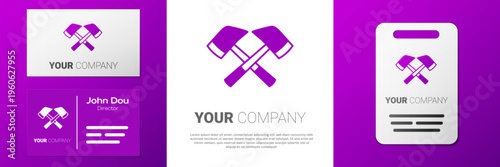 Logotype Firefighter axe icon isolated on white background. Fire axe. Logo design template element. Vector