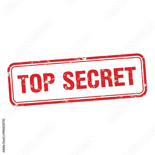 A red and white stamp clearly reads 'TOP SECRET' on a white background.
