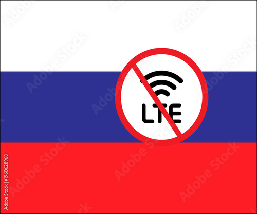 the flag of Russia , a sign of the absence of the Internet,