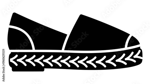 Espadrille shoes icon, flat vector illustration isolated on white background