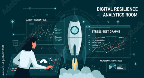 Digital Resilience Analytics Room with Rocket Launch.