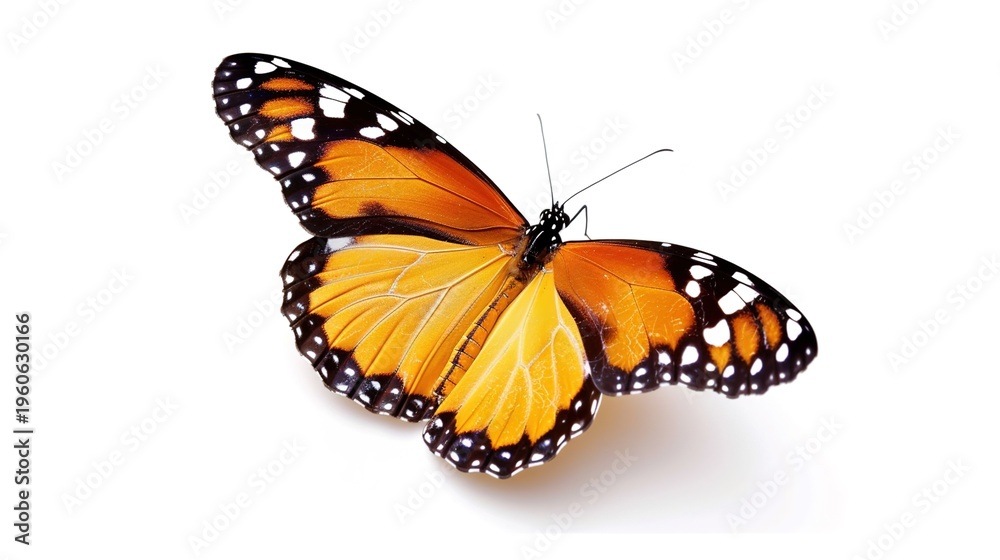 Fototapeta premium Orange butterfly with black and white wings