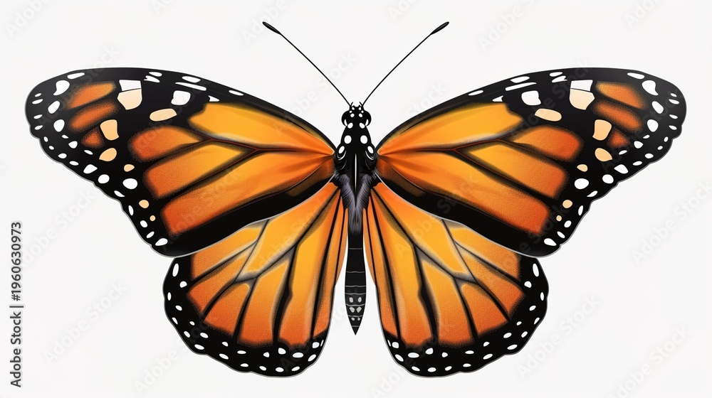 Fototapeta premium Orange and black butterfly wings
