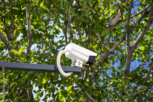 Canvas Print Outdoor Surveillance Camera Installation