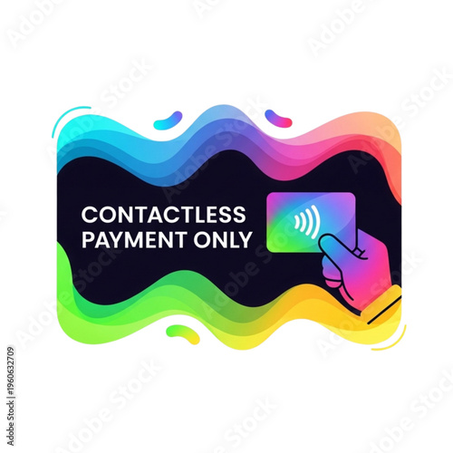  contactless payment only vector icon