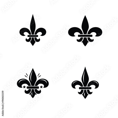 Fleur De Lis Symbols Black Icons