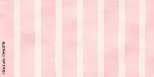 Seamless pink and white striped fabric texture featuring a gingham pattern design for wallpaper or a checkered textile backdrop illustration