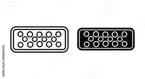 Vga connector icon, computer monitor port, vector illustration