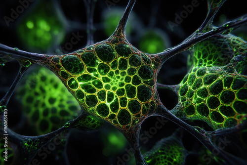 Green fractal structure of living biomaterial