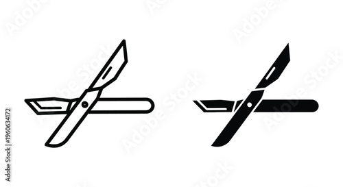 Scalpel icon set, medical surgical knife symbol, vector illustration