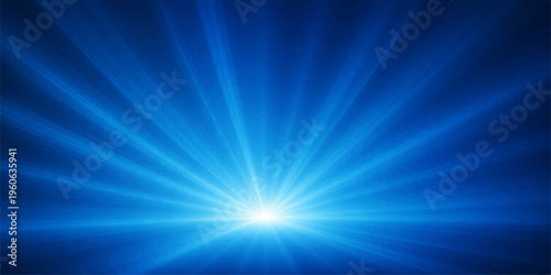 Abstract blue light burst design featuring bright sun rays and a glowing star flare illustration against a summer sky backdrop