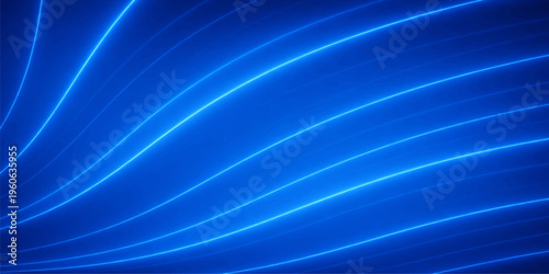 Smooth blue abstract waves create a flowing 3d motion design with a soft satin texture and shiny digital lines for a silk wallpaper backdrop