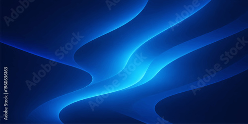 A smooth abstract blue wave background features flowing curves and soft light patterns creating a digital art texture wallpaper with a motion flow design