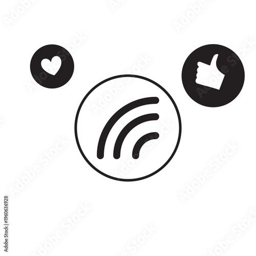 Digital Marketing Doodle Icons Set Business Growth Element