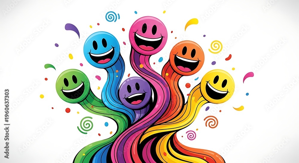 Fototapeta premium April fool's day smiley faces prankster celebration