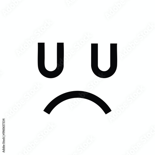 Simple black sad face with two downward-sloping 'u' eyes