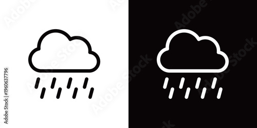 強い雨の天気アイコン