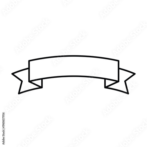 Simple banner ribbon outline for titles and headings.