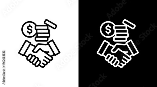 Investor Relations White Icon Set Design