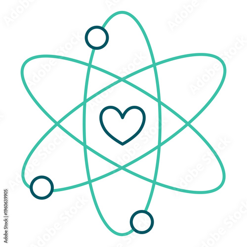 Science Atom Core Heart Icon