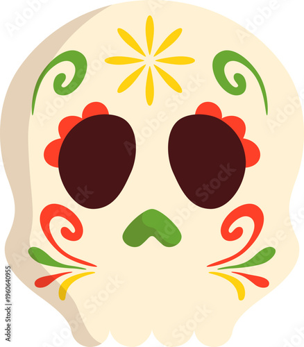 Decorative Sugar Skull Illustration
