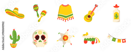 Mexican Fiesta Icons Set