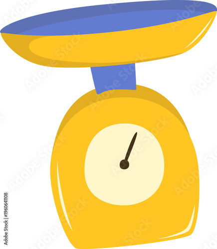 Yellow Kitchen Scale Illustration