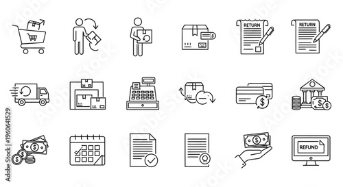 Business icons for commerce and finance.