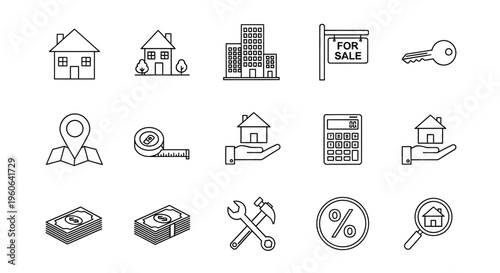 Real Estate and Finance Icons.