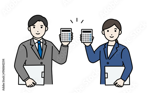 電卓を持っているビジネスパーソン