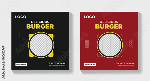 Delicious Burger Ads – Modern Fast Food Templates for Restaurants