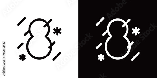 吹雪・雪・雪だるまのアイコン 天気予報