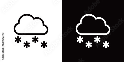 雪・雲・あられのアイコン 天気予報