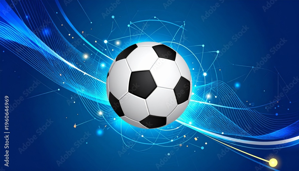 Fototapeta premium abstract Football or soccer background with big ball, vector style