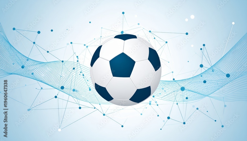 Fototapeta premium abstract Football or soccer background with big ball, vector style